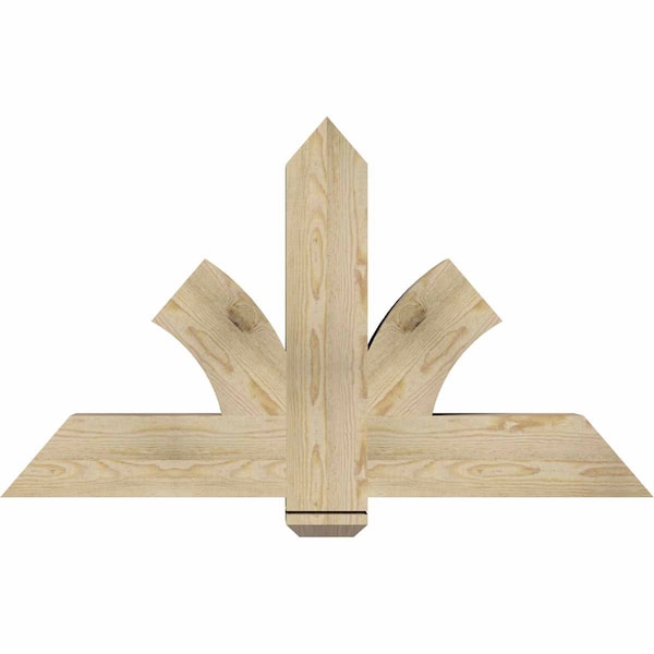 Ekena Millwork Redmond Rough Sawn Timber Gable Bracket, Douglas Fir, 48"W x 28"H x 6"D x 6"F, 14/12 Pitch GBW048X28X0606RED00RDF - main